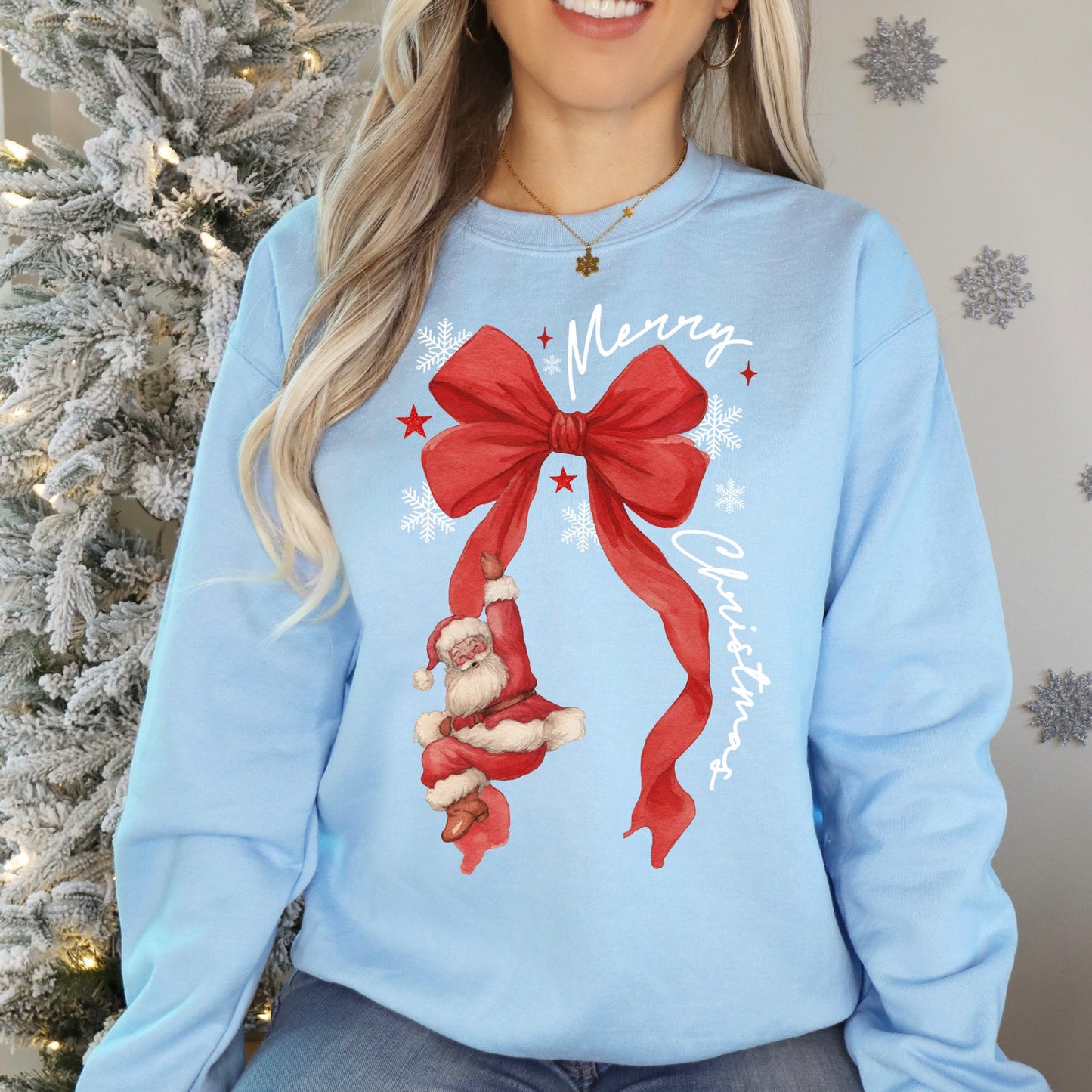 Santa Bow - Comfort Colors