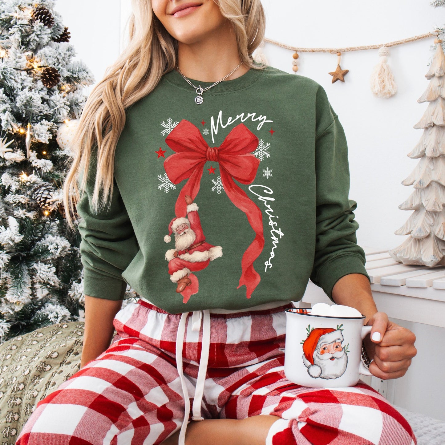 Santa Bow - Comfort Colors