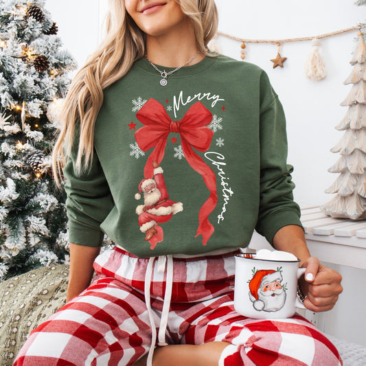 Santa Bow - Comfort Colors